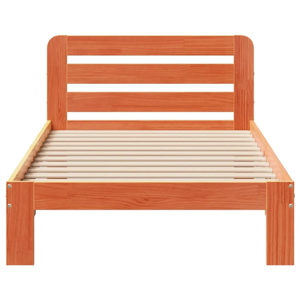 Letto senza Materasso Marrone Cera 90x190 cm in Legno di Pino 855569