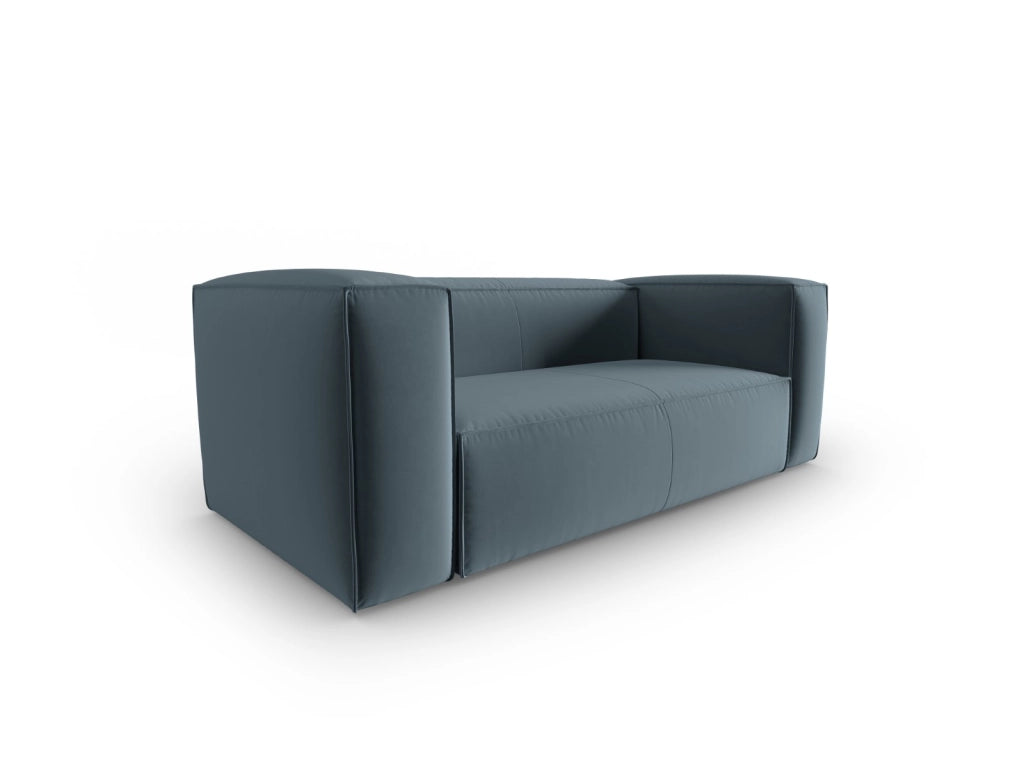 Cosmopolitan Design - Divano "Mackay" 2 posti in velluto blu pastello 