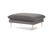 Cosmopolitan Design - Pouf "Vienna" in velluto grigio chiaro 