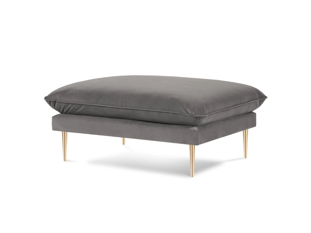 Cosmopolitan Design - Pouf "Vienna" in velluto grigio chiaro 