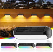 Set di 4 lampade da parete solari - Ingresso wireless - Multicolore - Energia solare - Esterno - Illuminazione - Illuminazione esterna - Lampada da giardino