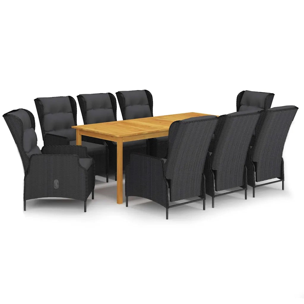 Set da Pranzo da Giardino 9 pz Grigio Scuro 3067935