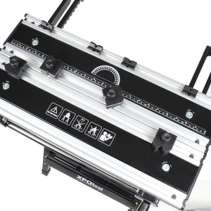 Banco da lavoro portatile e pieghevole max 100 kg altezza e inclinazione regolabili 77-107cm