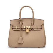 Borsa a tracolla da donna in vera pelle grigia