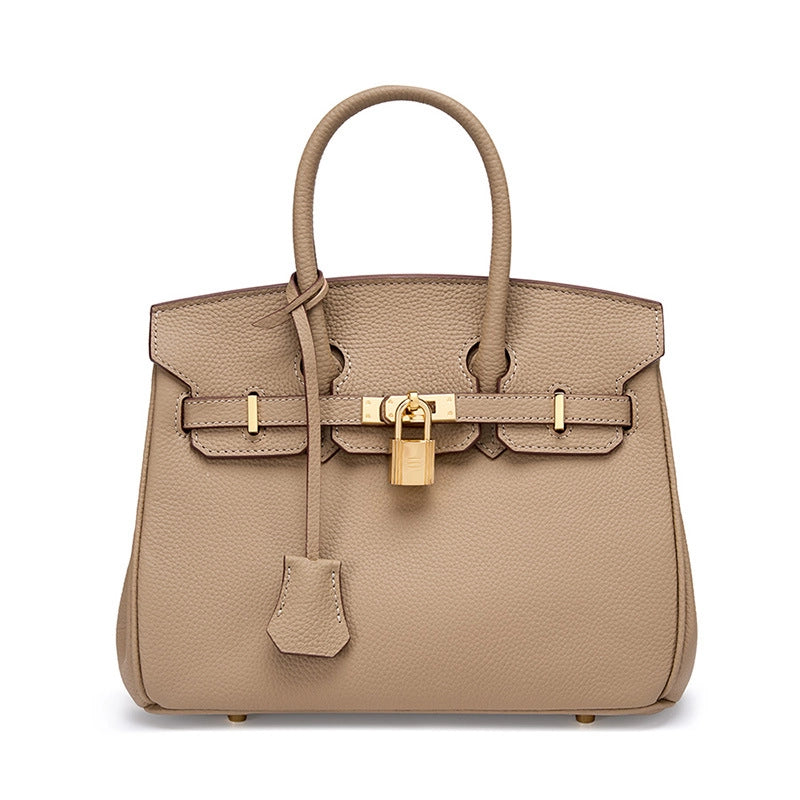 Borsa a tracolla da donna in vera pelle grigia