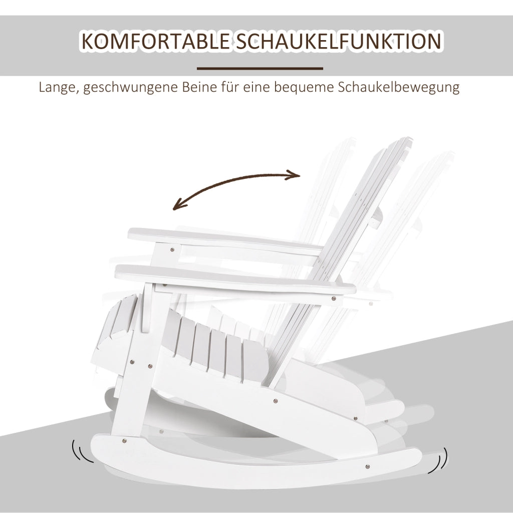 Sedia a dondolo Adirondack ¨C zephmum ¨C Bianco 77x94x97 cm