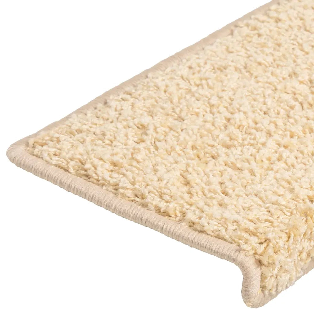 Tappetini per scale 10 pz 65x21x4 cm Crema Bordo rettangolare 149823