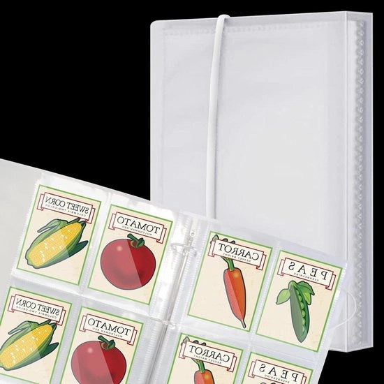 Protettori trasparenti per fogli di 30 pagine - Contenitore e protettore per sementi - Legaccia per semi di frutta e verdura (240 pacchi)