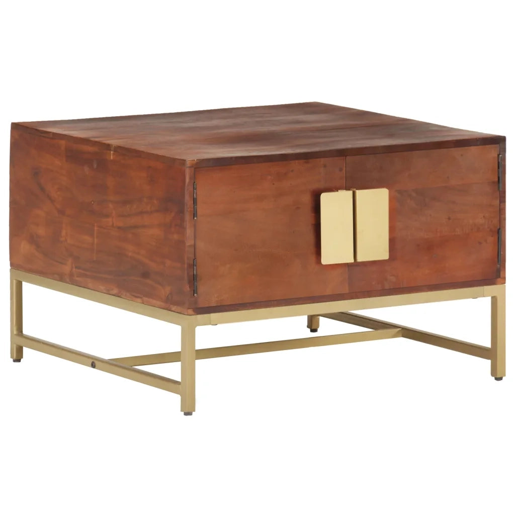 Tavolino da CaffÃ¨ Marrone Miele 67x67x45 cm in Massello Acacia cod mxl 18346