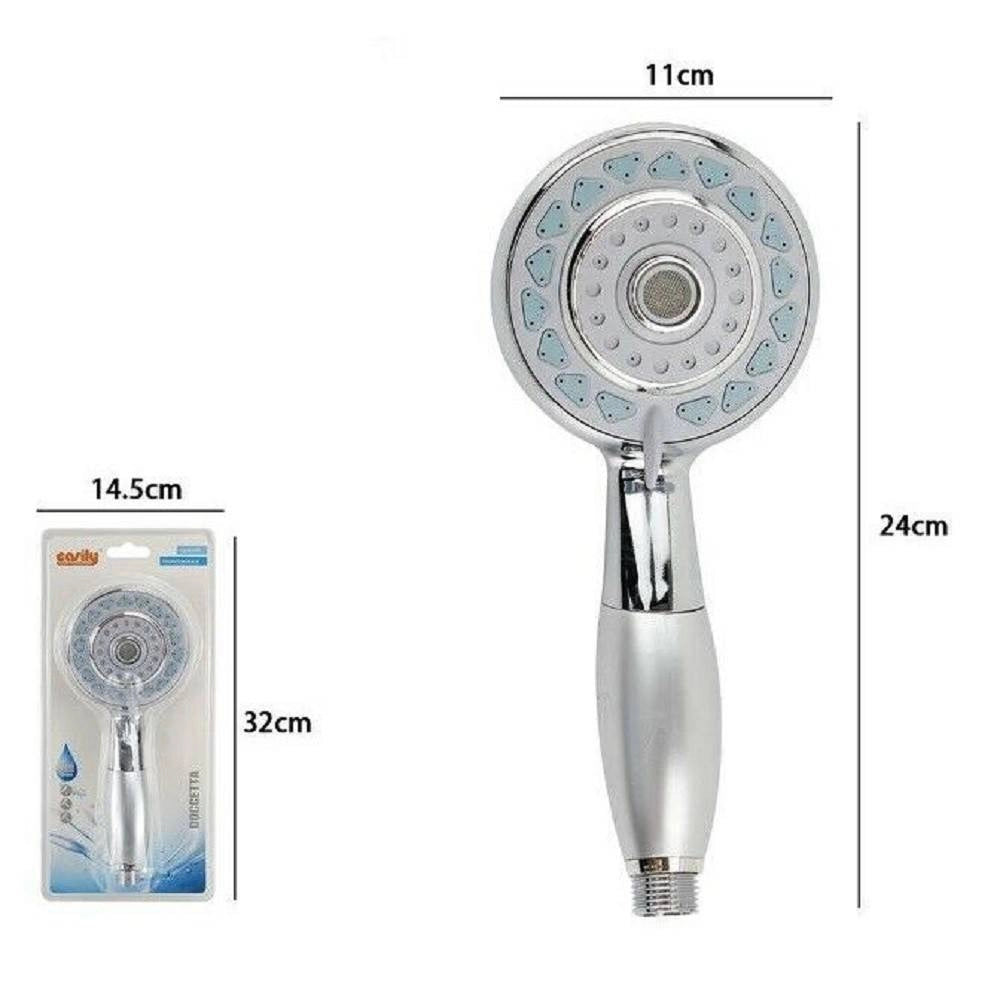 Trade Shop - Doccetta 24x11cm Doccino Soffione Doccia Cornetta Moderno Bagno Multigetto 59218 -