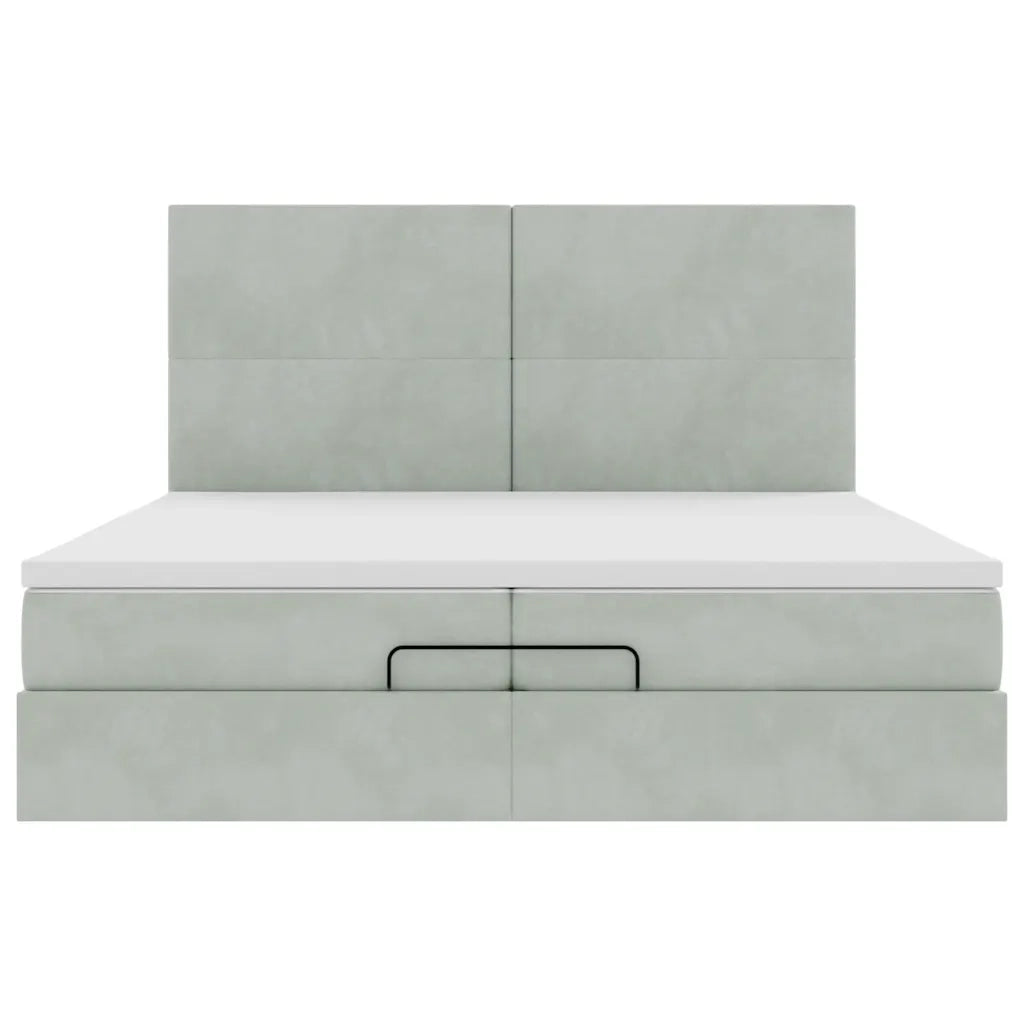 Struttura Letto Pouf con Materassi 200x200 cm Velluto 3314270