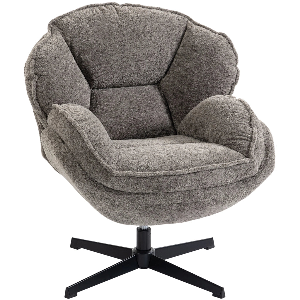 Poltrona in velluto reclinabile girevole ¨C Zephmum ¨C Grigio
