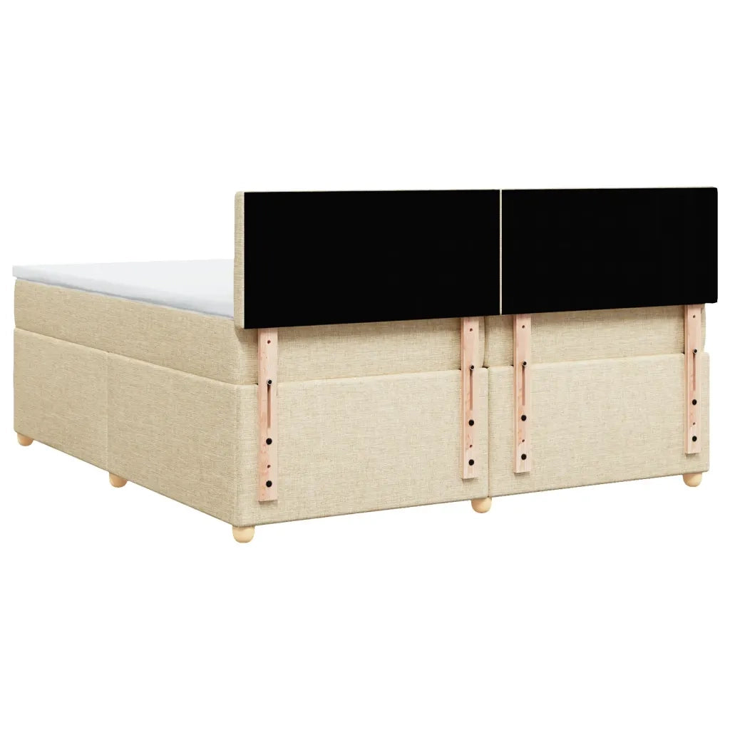 Giroletto a Molle con Materasso Crema 200x200 cm in Tessuto 3289106