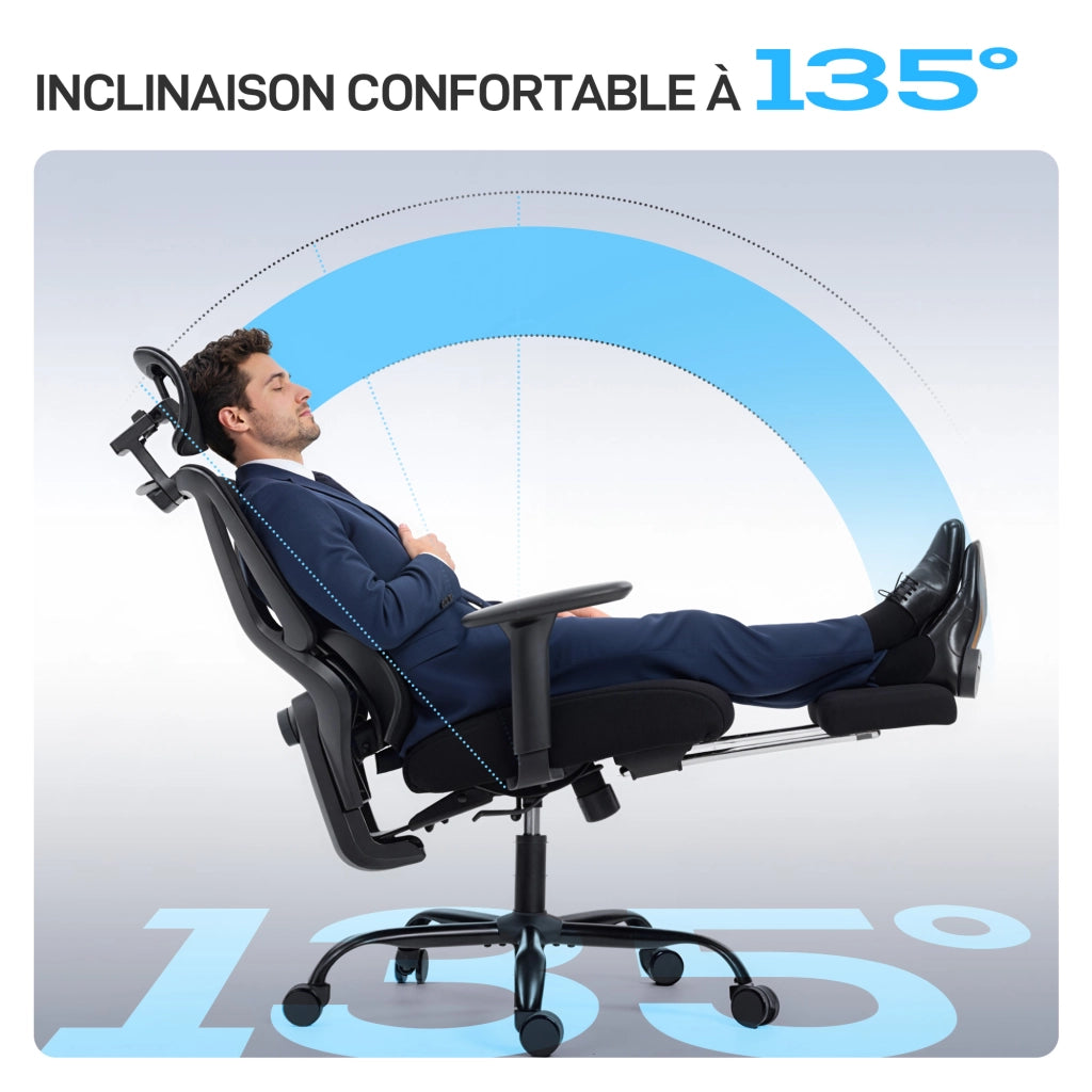 Sedia da ufficio ergonomica ¨C zephmum ¨C nero, 73x75x128 cm