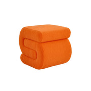 Pouf in bouclé, arancione