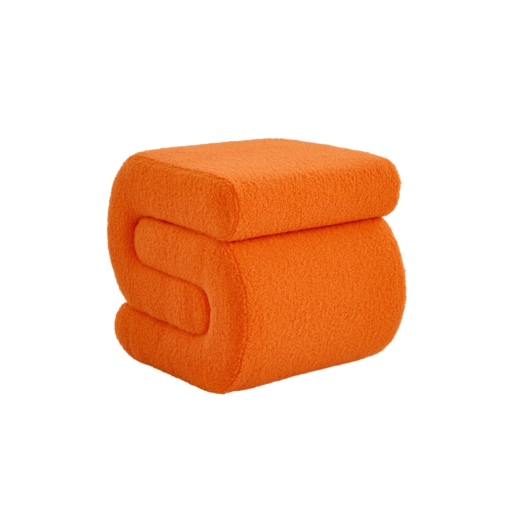 Pouf in bouclé, arancione