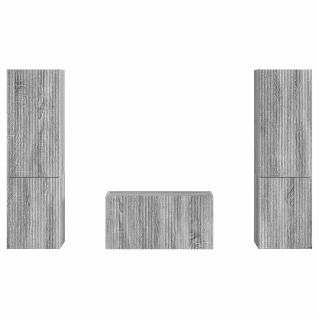 Set mobile TV 5 pz-Credenza per TV Grigio Sonoma Legno multistrato 204557