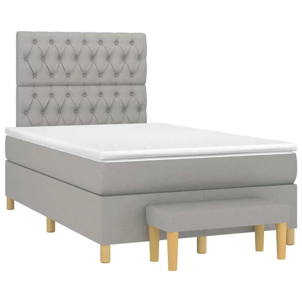 Giroletto a Molle con Materasso Grigio Chiaro 120x200cm Tessuto cod mxl 60005