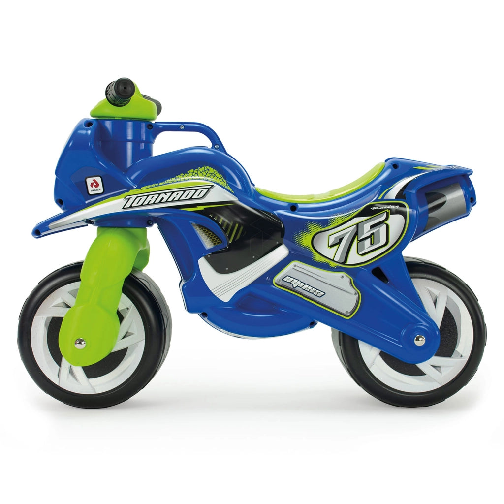 Moto Cavalcabile per Bambini Tundra Tornado 69x27,5x49 cm con Ruote Larghe Blu