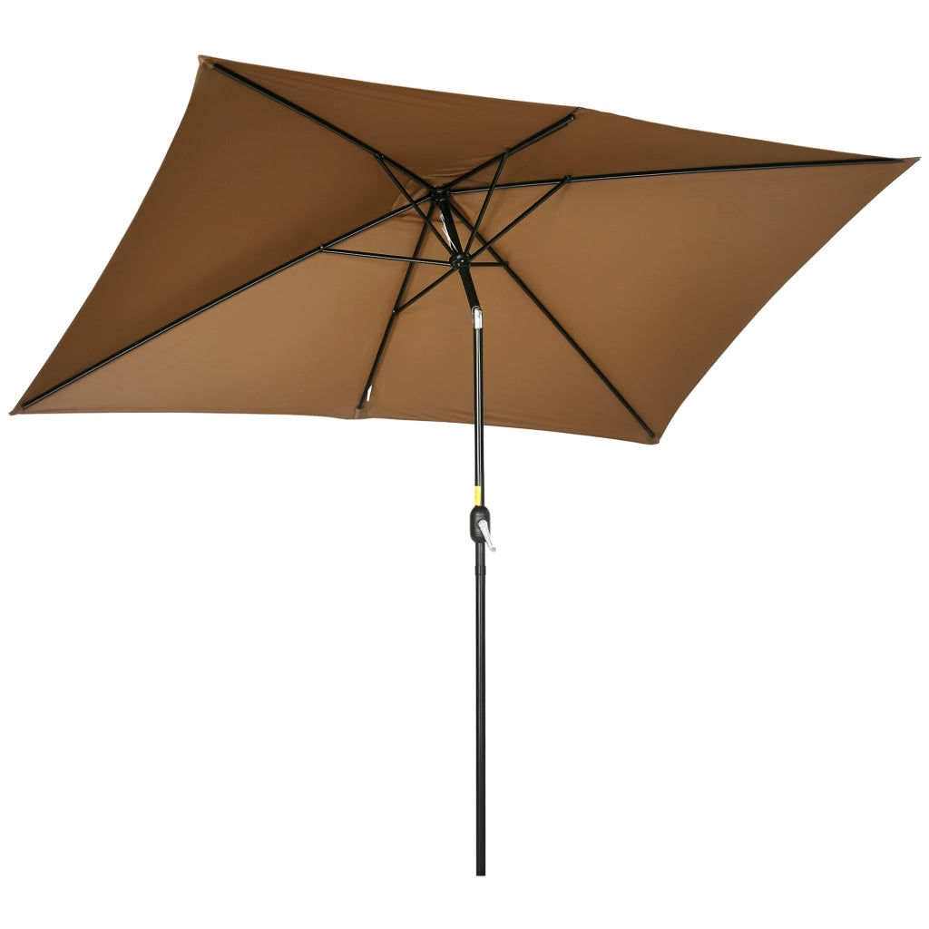 Ombrellone da Giardino Rettangolare 2x3 m ¨C zephmum ¨C Grigio con Manovella
