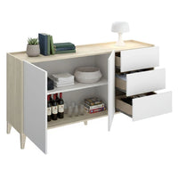 Madia Cadillac, Credenza 3 Cassetti, 40x150x78h cm Bianco