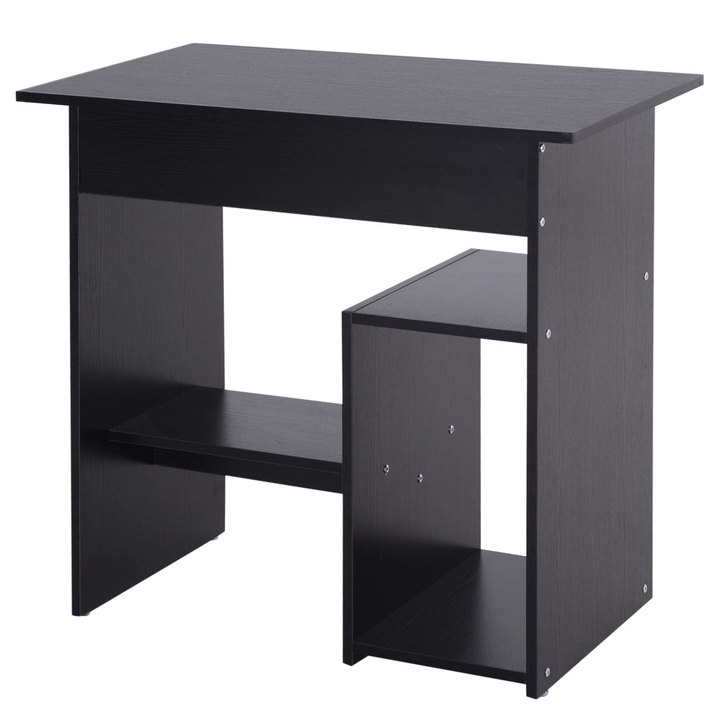 Scrivania PC Moderna in Legno con Ripiano per CPU e Spazio per Tastiera Estraibile. 80x45x75 cm. Nero