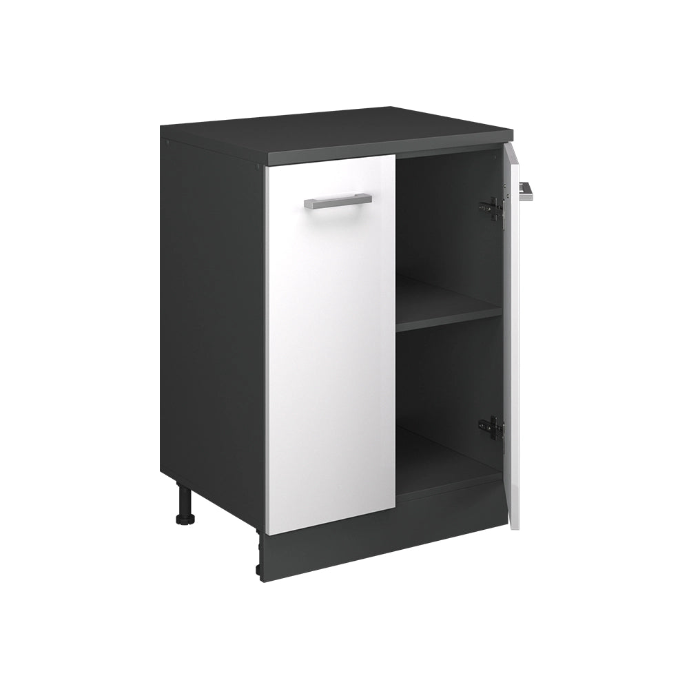 Mobile per mansarda Rion Bianco lucido/Antracite 60 x 83.8 cm senza inclinazione con 2 ante Vicco