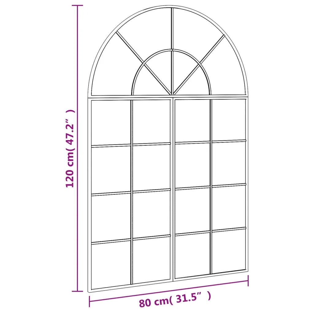 Specchio da Parete | Specchio decorativo Nero 80x120 cm Arco in Ferro