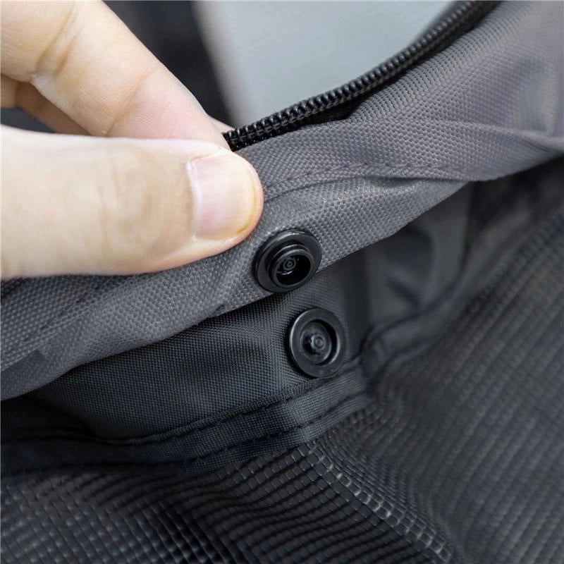PASSEGGINO PER CANI PIEGHEVOLE CON TETTUCCIO REGOLABILE, BORSA E 2 GUINZAGLI, 82X47X97 CM, GRIGIO E NERO
