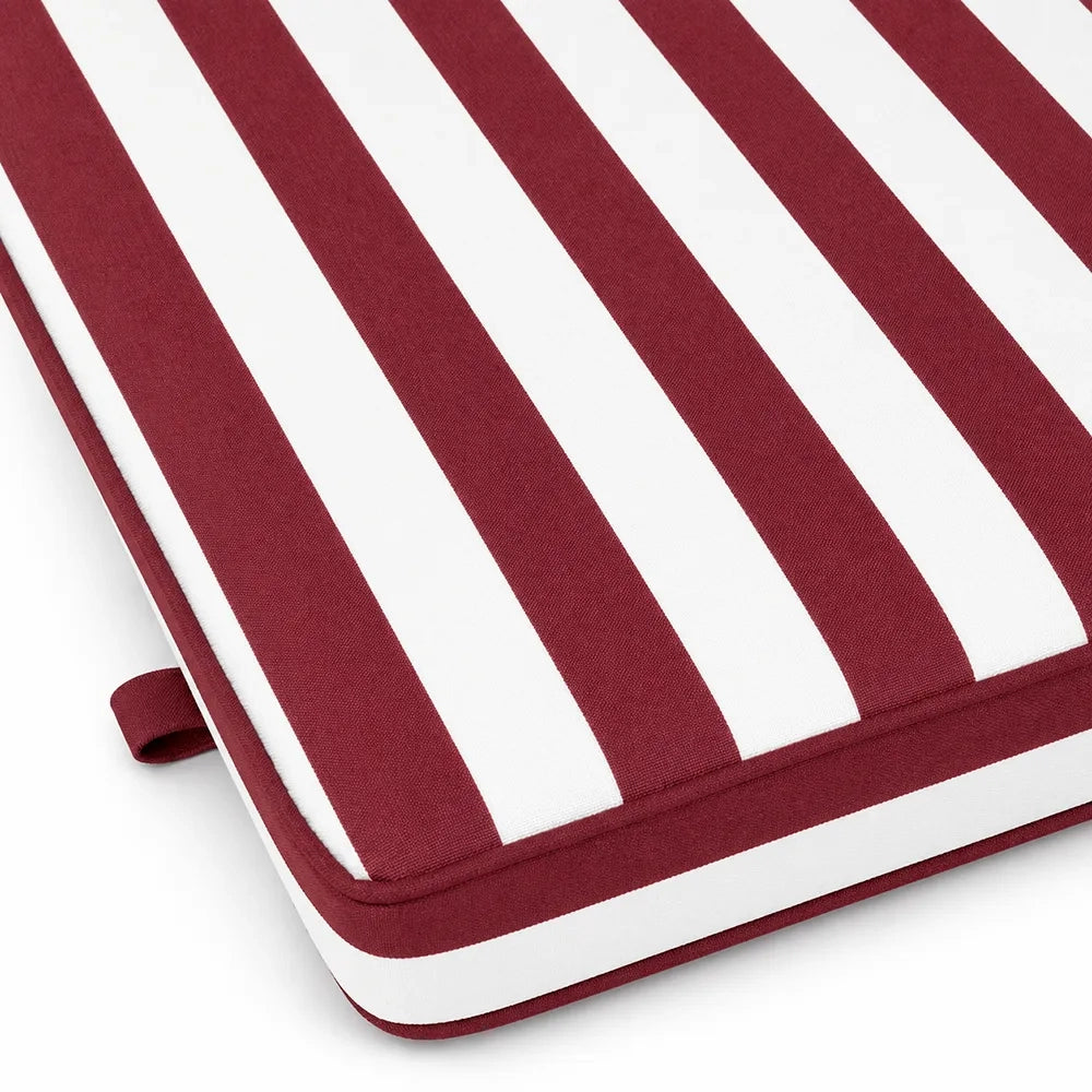 Cuscino per lettino da esterno 192x61 cm a righe con schienale reclinabile e velcro in poliestere – Bordeaux/Bianco