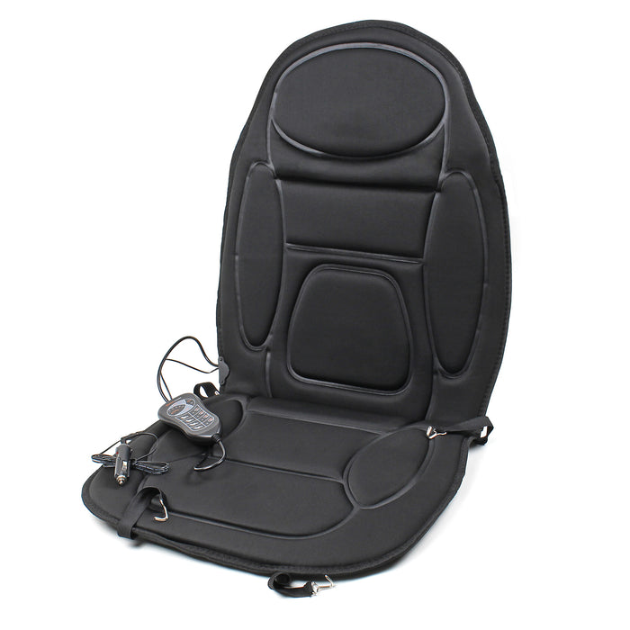 Massaggiatore con funzione termica e vibrazione 5 motori 105x50cm nero 12V Sedile massaggiante