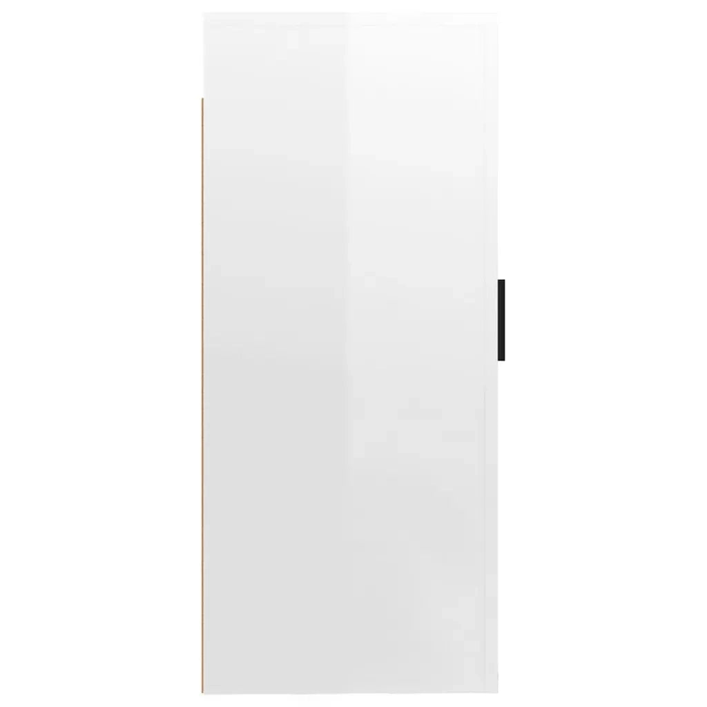 Mobile Porta TV a Parete Bianco Lucido 40x34,5x80 cm 816674