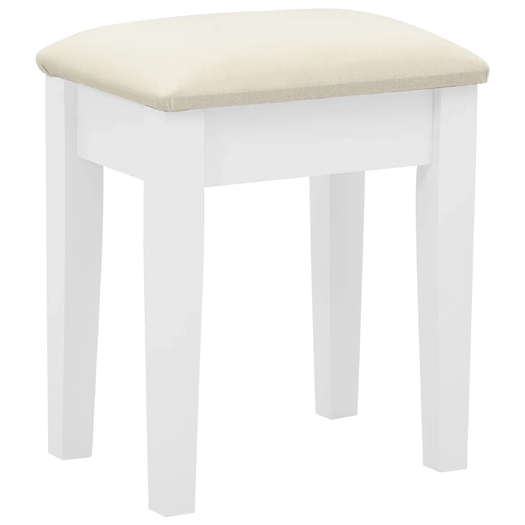 Tavolo da Trucco e Sgabello Bianco 65x36x128 cm Paulownia e MDF cod mxl 67477
