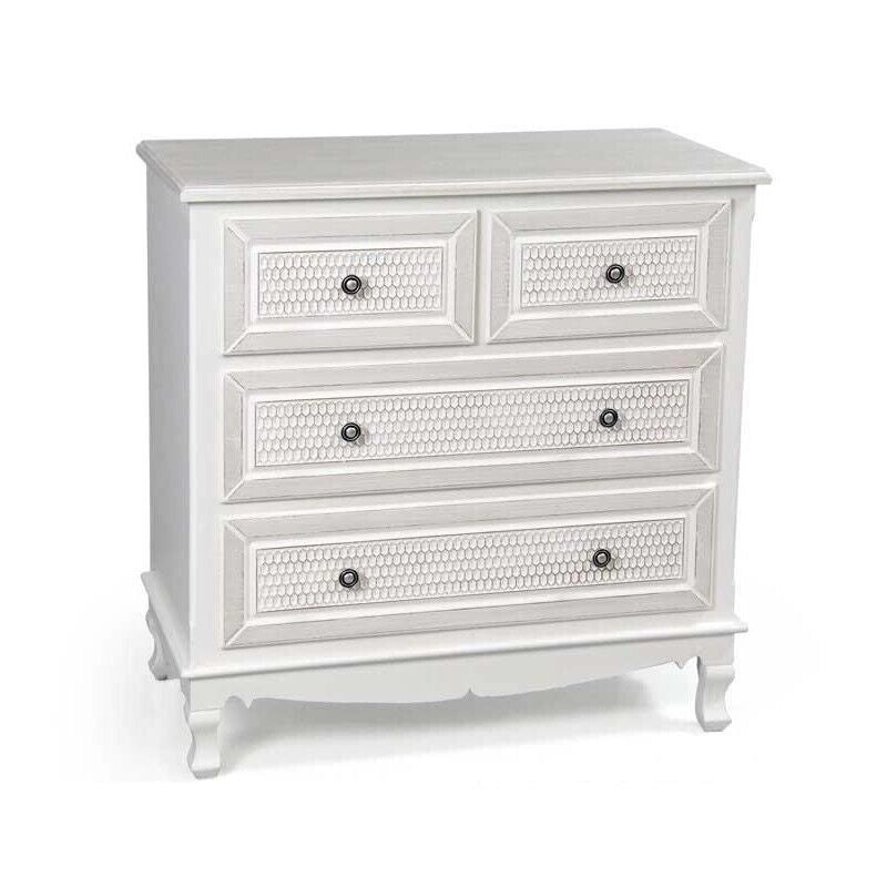 ELEGANT MOBILE CON 4 CASSETTI 80 X 40 X 80 CM COLORE BIANCO