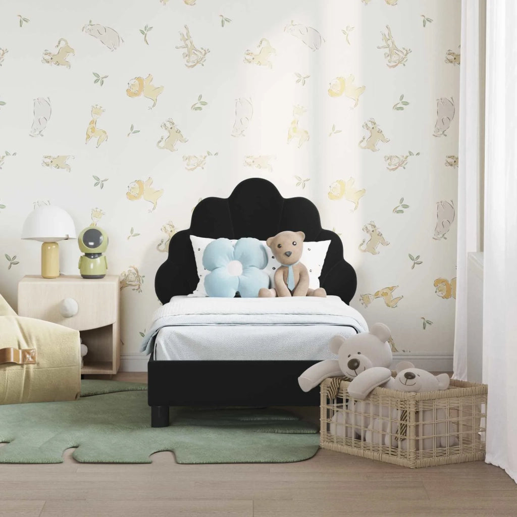 Struttura letto per bambini con testata-Giroletto per bambini Nero 70 x 140 cm 245709