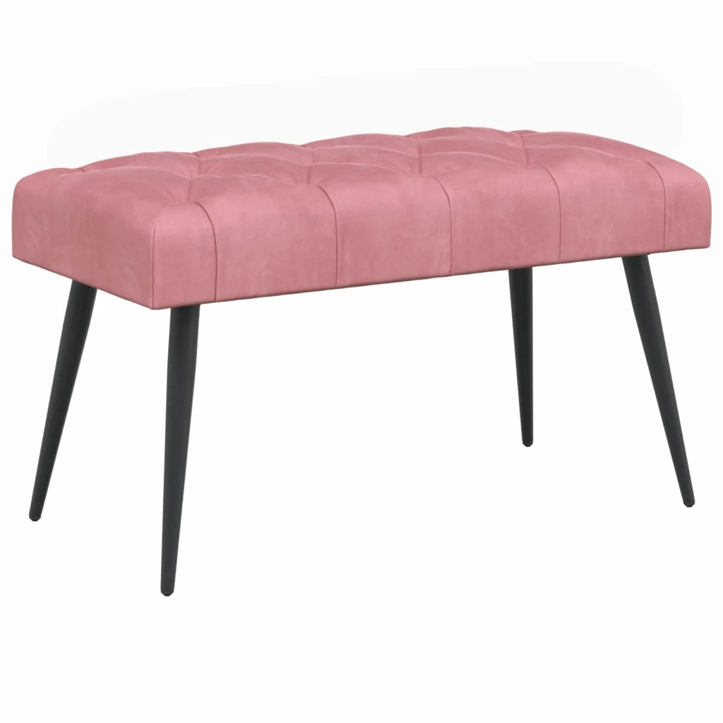 Panchina con bottoni imbottiti Rosa 80 x 40 x 46 cm Velluto 42038561