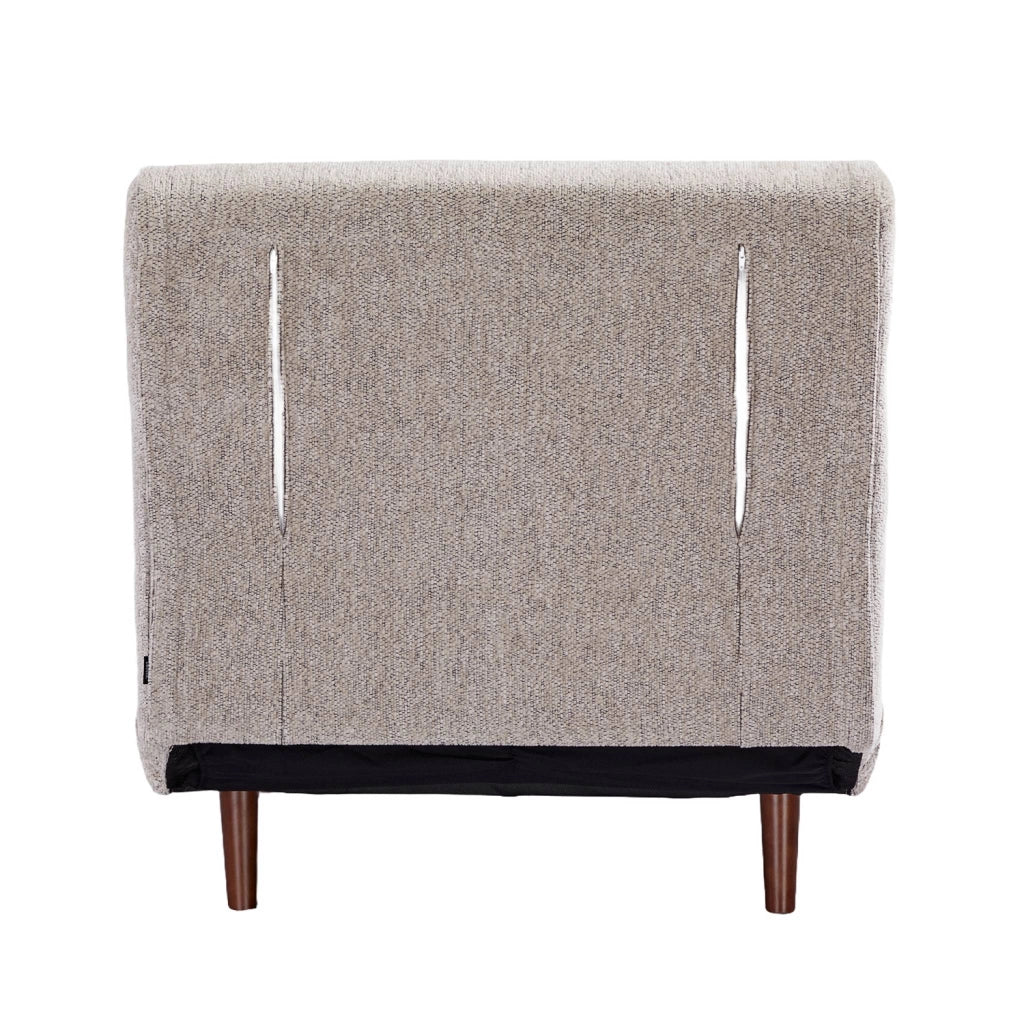 Poltrona letto convertibile in tessuto ciniglia, beige