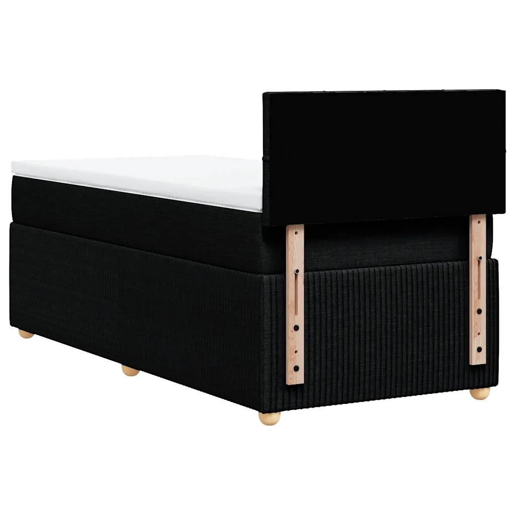 Giroletto a Molle con Materasso Nero 90x200 cm in Tessuto