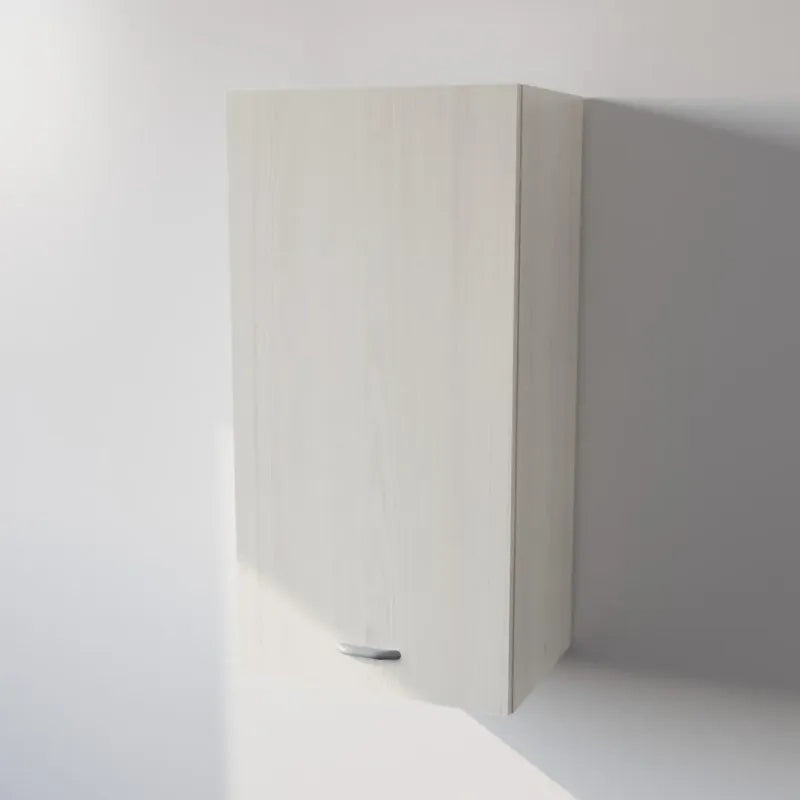 Pensile Cucina  in Legno Nobilitato Larice Bianco Mobile Alto con 1 Anta, Pensile Componibile Moderno Made in Italy (H90XL45XP33cm)