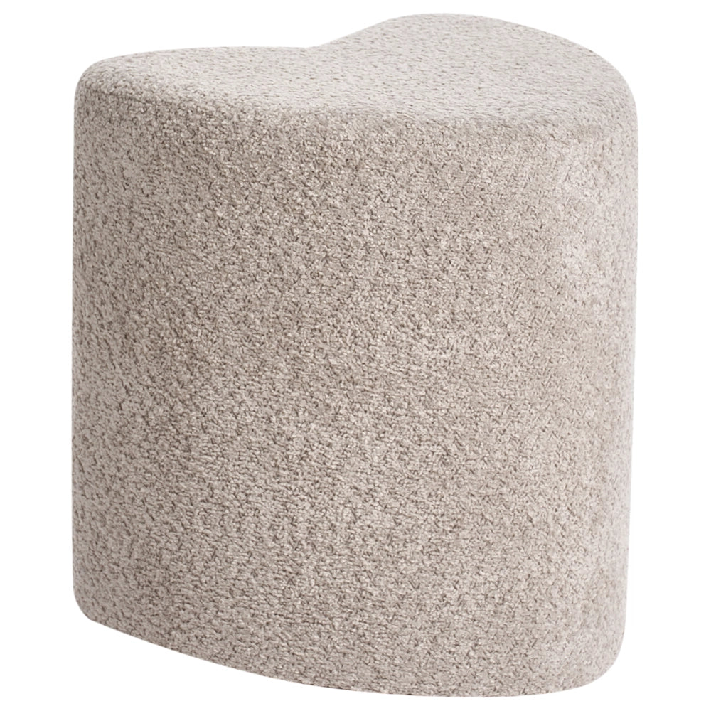 Pouf poggiapiedi imbottito a forma di cuore Pouf ottomano in ciniglia marrone chiaro camera da letto soggiorno