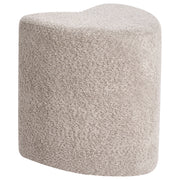 Pouf poggiapiedi imbottito a forma di cuore Pouf ottomano in ciniglia marrone chiaro camera da letto soggiorno