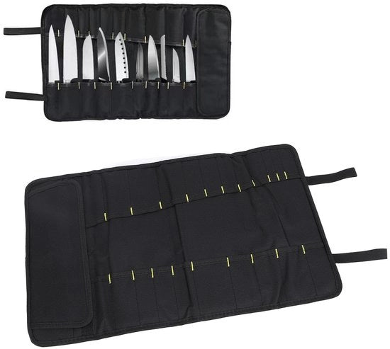 Organizzatore di accessori da cucina 20 sloti - Borsa a rotella multifunzionale da viaggio - Ideale per casa, cucina, scuola, viaggi e campeggio - Conserva coltelli e forchette organizzate - Borsa a rotella per coltelli