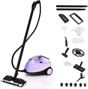 Pulitore a Vapore Portatile 2000W, Pressione del Vapore: 4 Bar, Massimo 108℃, Preriscaldamento: 5-6 Min, Serbatoio dell'Acqua: 1,5L, con 19 Accessori, per Divano, Pavimento, Finestra (Viola)