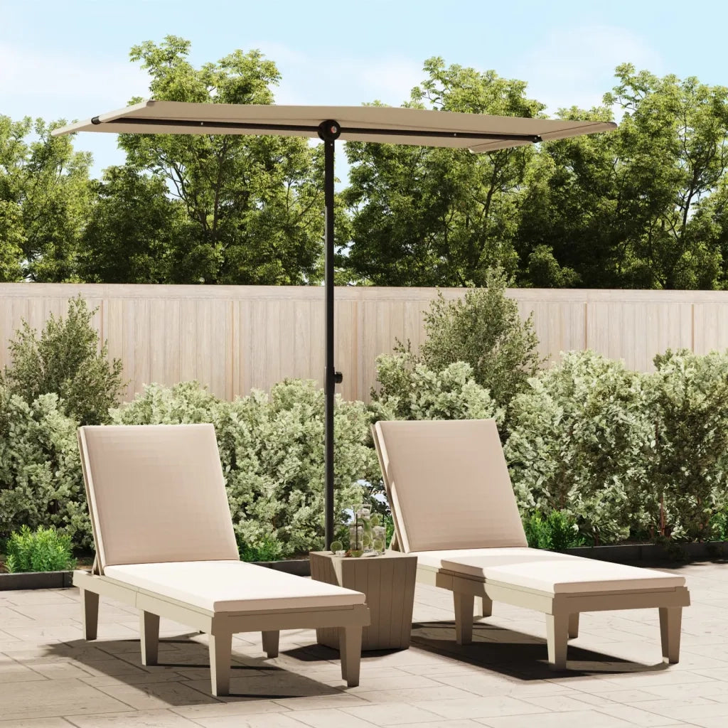 Ombrellone da Giardino-Ombrello da Balcone con Palo in Alluminio 180x110cm Verde
