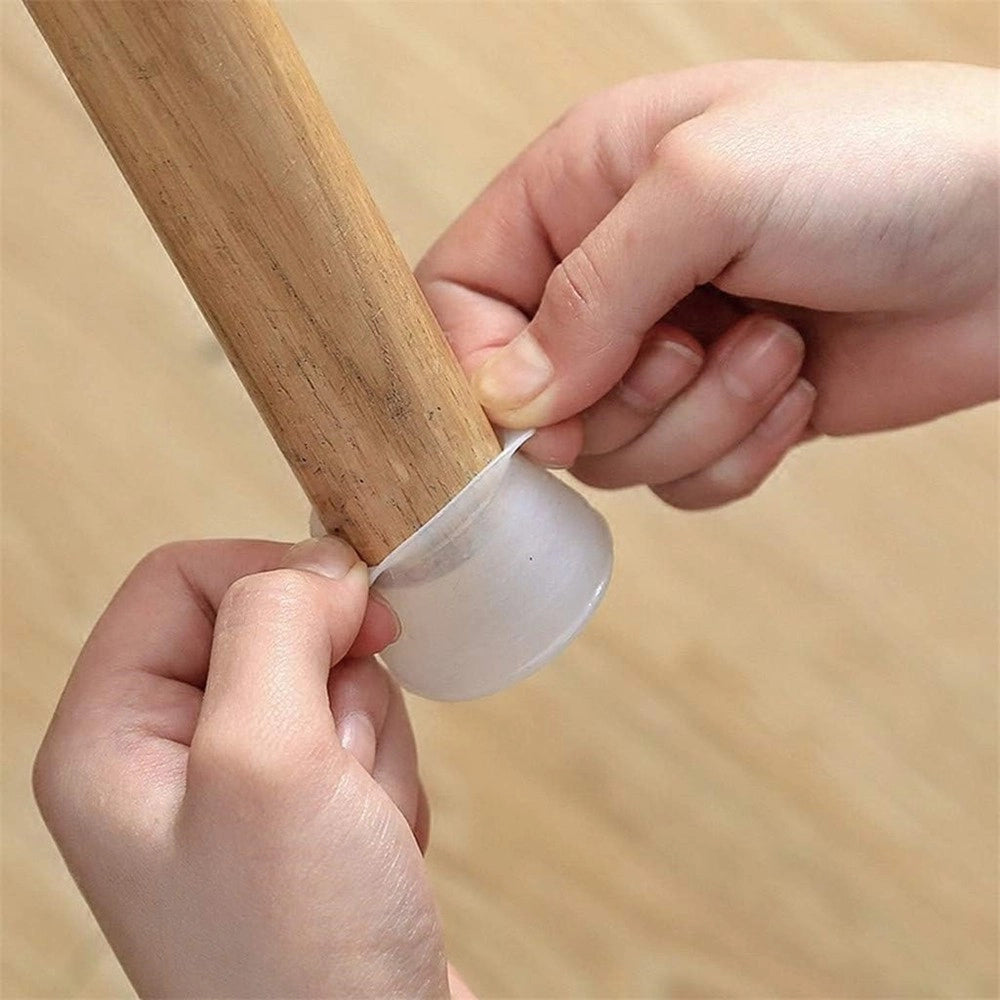 Trade Shop - Set 16 Pz Tappi Protezioni Per Gambe Sedia Mobili Tavoli In Silicone Con Feltro -