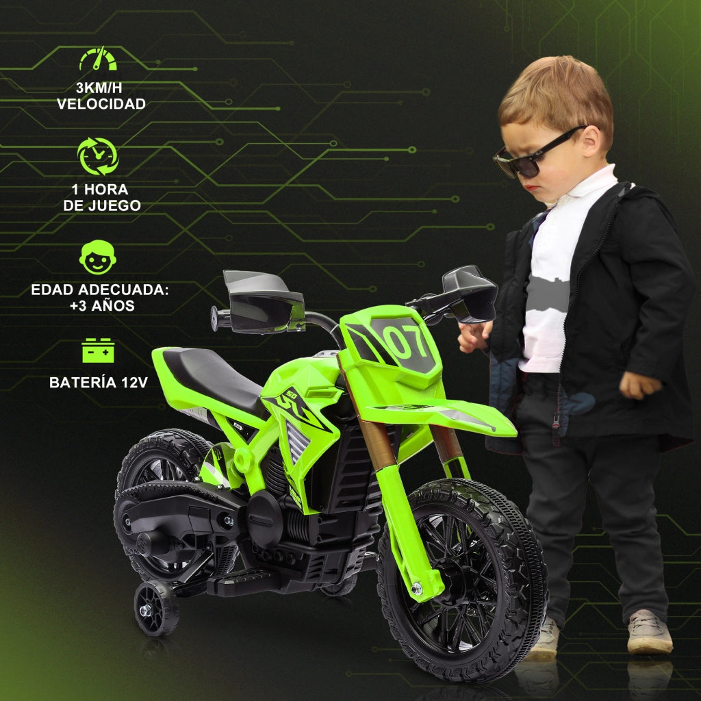 Moto Elettrica Bambini Verde 12V ¨C zephmum ¨C Verde 30 kg