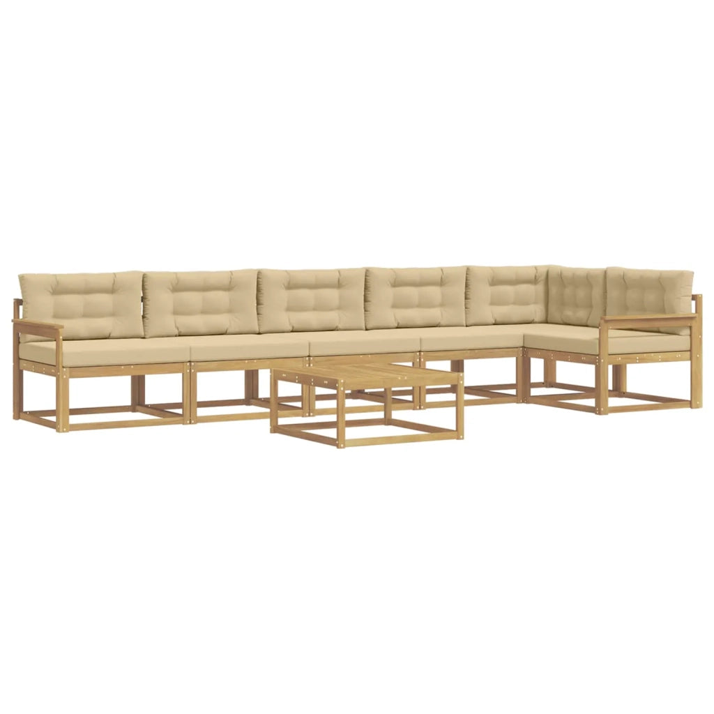 Set di divani da esterno 7 pcs Bianco e Beige 79 x 79 x 37 cm
