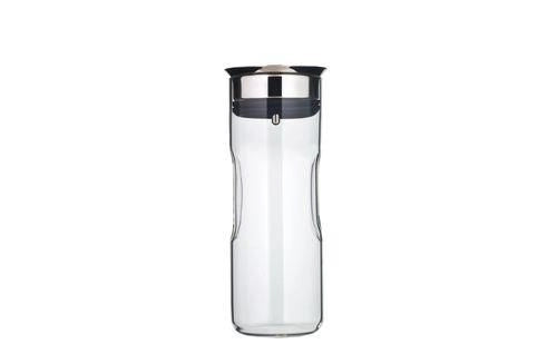 WMF 651046040 Motion Caraffa 0,8 L in Vetro Borosilicato con Chiusura Automatica CloseUp e Filtro per Ghiaccio colore Nero
