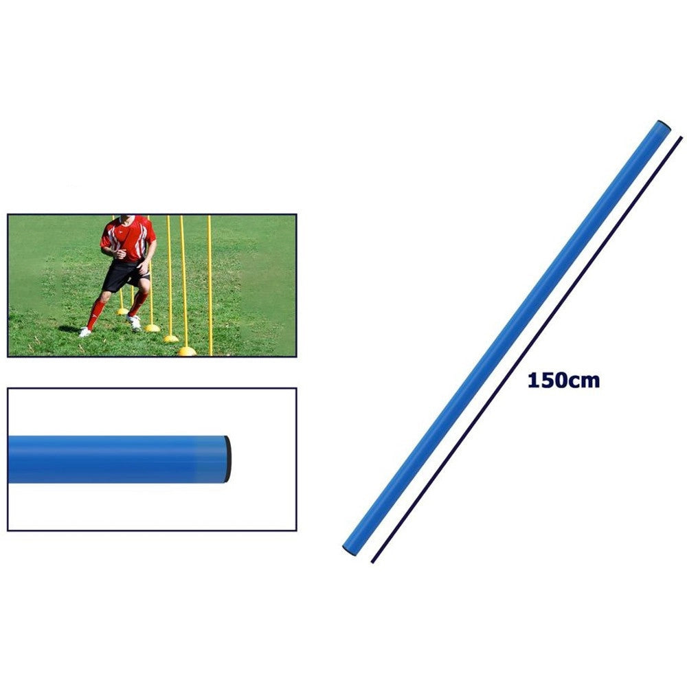 Trade Shop - Marcatori Per Allenamento Altezza 150 Cm Calcio Barra Ostacoli Slalom Fluo - Blu