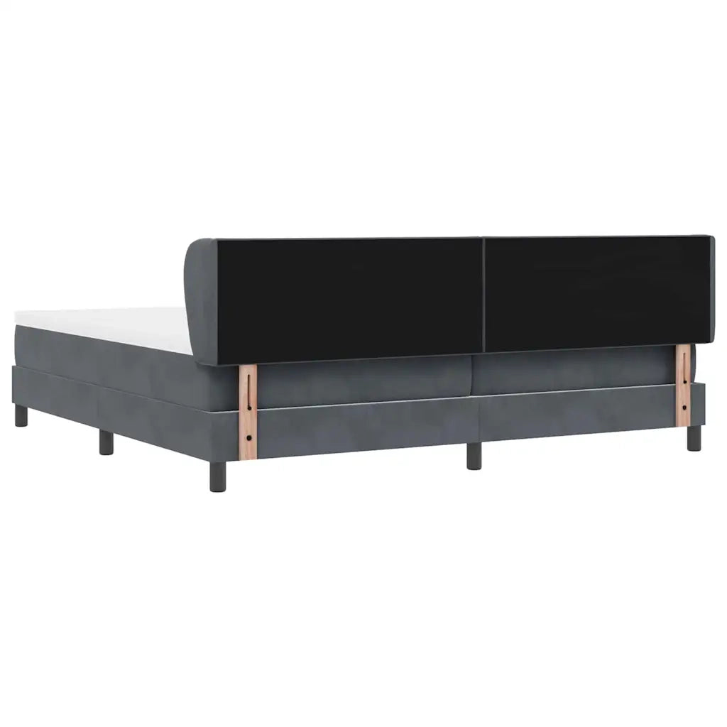Letto a molle con materasso Grigio scuro 200 x 200 cm Velluto 3340461